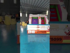 Tarpaulin 4x3m Commercial Inflatabile Water Slides Inflatabile Bouncy Castle Silk Printing