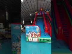 Clown 9x4m Commercial Inflatabile Water Slides 1000D Water Jump House With Slide