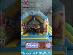 Commerciale per bambini castello gonfiabile salto con tema di fattoria di scivoli casa gonfiabile combo
