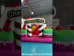 Nuovo design PVC gonfiabile castello rimbalzante formaggio tempo gonfiabile divertimento città con alto scivolo