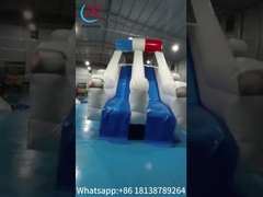 Slide gonfiabili per cortile personalizzati Cartone di cartone di pattuglia della polizia Slide gonfiabili doppi secchi