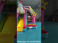 Pvc Tarpaulin Combos gonfiabili Unicorno colorato divertente soffiare su Casa rimbalzo con scivolo