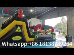 0.55mm Corsi d'ostacolo gonfiabili Zona di pericolo Giochi a tema all'aperto Castello di salto Parco giochi