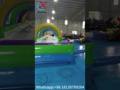 Scivoli d'acqua gonfiabili a corsia singola bambini adulti noleggio di festa custom scivolo d'acqua gonfiabile con piscina
