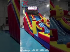 Tarpaulin gigante gonfiabile scivolo asciutto castello gonfiabile tema LEGO per bambini e adulti