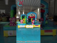 Popolare cartone animato casa gonfiabile con scivoli pattuglia gonfiabile combo per bambini