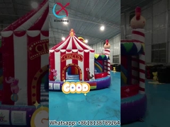 Nuovo design Castello gonfiabile Casa gonfiabile con scivoli Clown Circo Combinazione gonfiabile