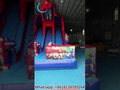 Commercial Inflatabile doppio scivolo Spider-Man Inflatabile scivolo asciutto castello per bambini e adulti