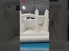 Castello gonfiabile da matrimonio bianco con scivolo