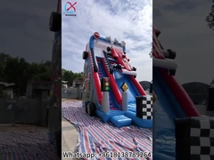 Scivoli gonfiabili a secco Scivoli da corsa Castello divertente