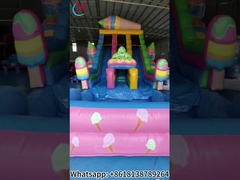 Slide gonfiabile colorato gelato slide gonfiabile doppio asciutto per bambini