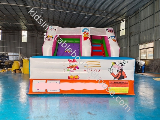 Tarpaulin 4x3m Commercial Inflatabile Water Slides Inflatabile Bouncy Castle Silk Printing