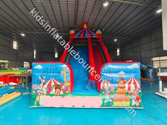 Clown 9x4m Commercial Inflatabile Water Slides 1000D Water Jump House With Slide