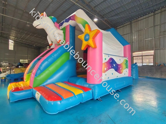 Pvc Tarpaulin Combos gonfiabili Unicorno colorato divertente soffiare su Casa rimbalzo con scivolo