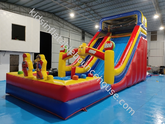 Infiammabile 0,55mm PVC Tarpaulin gigante gonfiabile scivolo asciutto castello gonfiabile LEGO tema per bambini e adulti