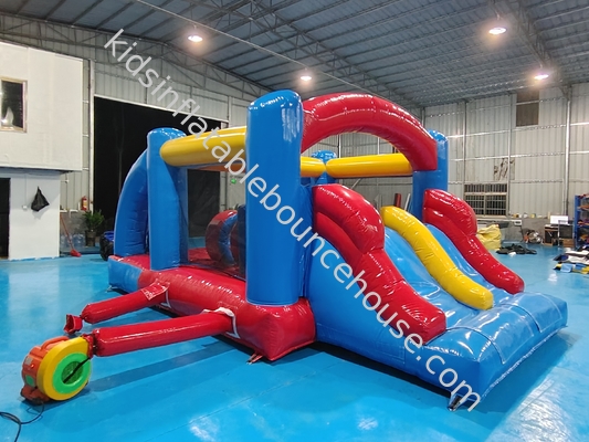 Commercial Bounce House With Blower Double Slide Inflatabile Bounce House Con Double Slide Combo In vendita