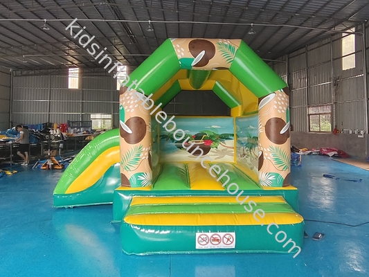 Commercial Grade Inflatable Combo Coconut Tree Sand Beach Inflatable Bouncy House With Slide Jumping Castle in vendita