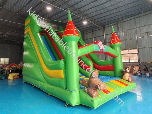 Slide secco gonfiabile in PVC di qualità commerciale con pilastro colorato gonfiabile doppio scivolo per bambini