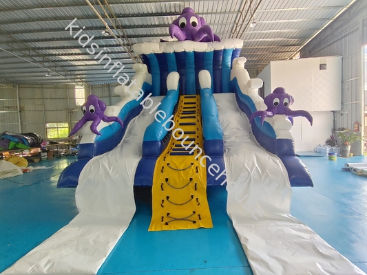 Nuovo design popolare scivolo gonfiabile Ocean Octopus Cartoon Party Scivolo gonfiabile asciutto doppio per bambini e adulti