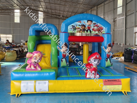 Popolare cartone animato casa gonfiabile con scivoli pattuglia gonfiabile combo per bambini