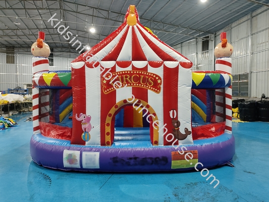 Castello gonfiabile Casa gonfiabile con scivoli Clown Circo Combo gonfiabile Per festa per bambini