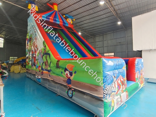Stampa digitale commerciale Slide gonfiabili per grandi schermi Clown Circo Stampa Slide gonfiabili Castello per esterni per bambini