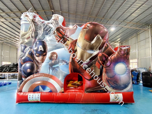 Nuovo design stampa digitale casa gonfiabile rimbalzo con diapositive Marvel Iron Man castello gonfiabile salto per bambini