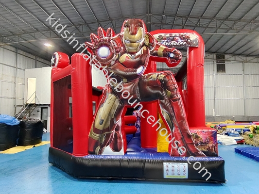 Nuovo design stampa digitale casa gonfiabile rimbalzo con diapositive Marvel Iron Man castello gonfiabile salto per bambini