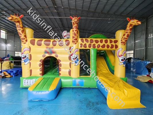 Commercial Grade Outdoor gonfiabile Combo Zoo Giraffe gonfiabile casa rimbalzo con scivolo divertente castello salto