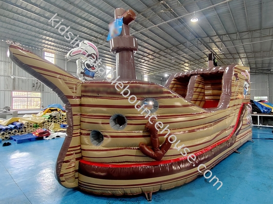 Castello gonfiabile commerciale La nave dei pirati Casa gonfiabile con scivolo Parco giochi gonfiabile per bambini