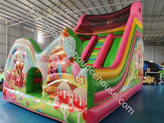 Parco di divertimenti scivoli gonfiabili a secco Candy House scivoli gonfiabili castello per bambini