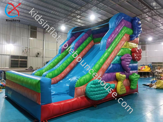 Slide gonfiabile commerciale colorato dolci Slide gonfiabili asciutti all'aperto