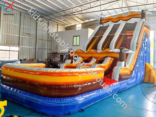 Produttore Slide gonfiabili Arancio Slide gonfiabile doppio acqua Castello