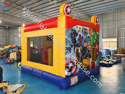 Fabbrica Capitan America fumetti tematici all'interno all'aperto Custom Bouncy Castle Salti