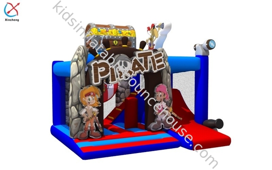Nuovo design stampa digitale pirata gonfiabile casa rimbalzo con diapositive per bambini