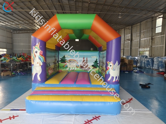 Commerciale gonfiabile casa a rimbalzo colorata unicorno gonfiabile castello salto