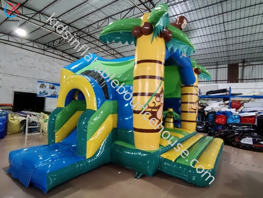 Bouncer gonfiabile personalizzato con combo scivolo castello gonfiabile scimmia della giungla