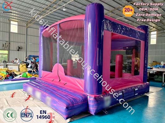 Produttore PVC Casa gonfiabile rosa viola commerciale Jumping Castle Party Noleggio