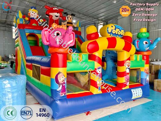 Tematica di cartoni animati personalizzata Casa gonfiabile a rimbalzo Slide Combo Castello salto Per Affitti