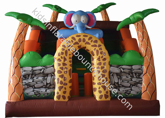Scivolo rimbalzante gonfiabile del parco di safari/buttafuori gonfiabili gonfiabili dell'elefante del PVC variopinti